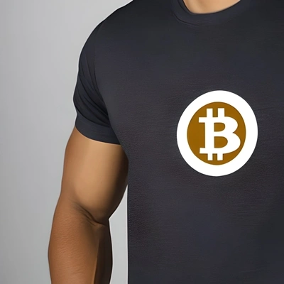 Un T-shirt avec le logo Bitcoin dessus